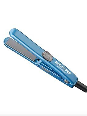 BaBylissPRO Nano Titanium 0.5" Mini Flat Iron - 1/2 Inch Hair Straightener Blue